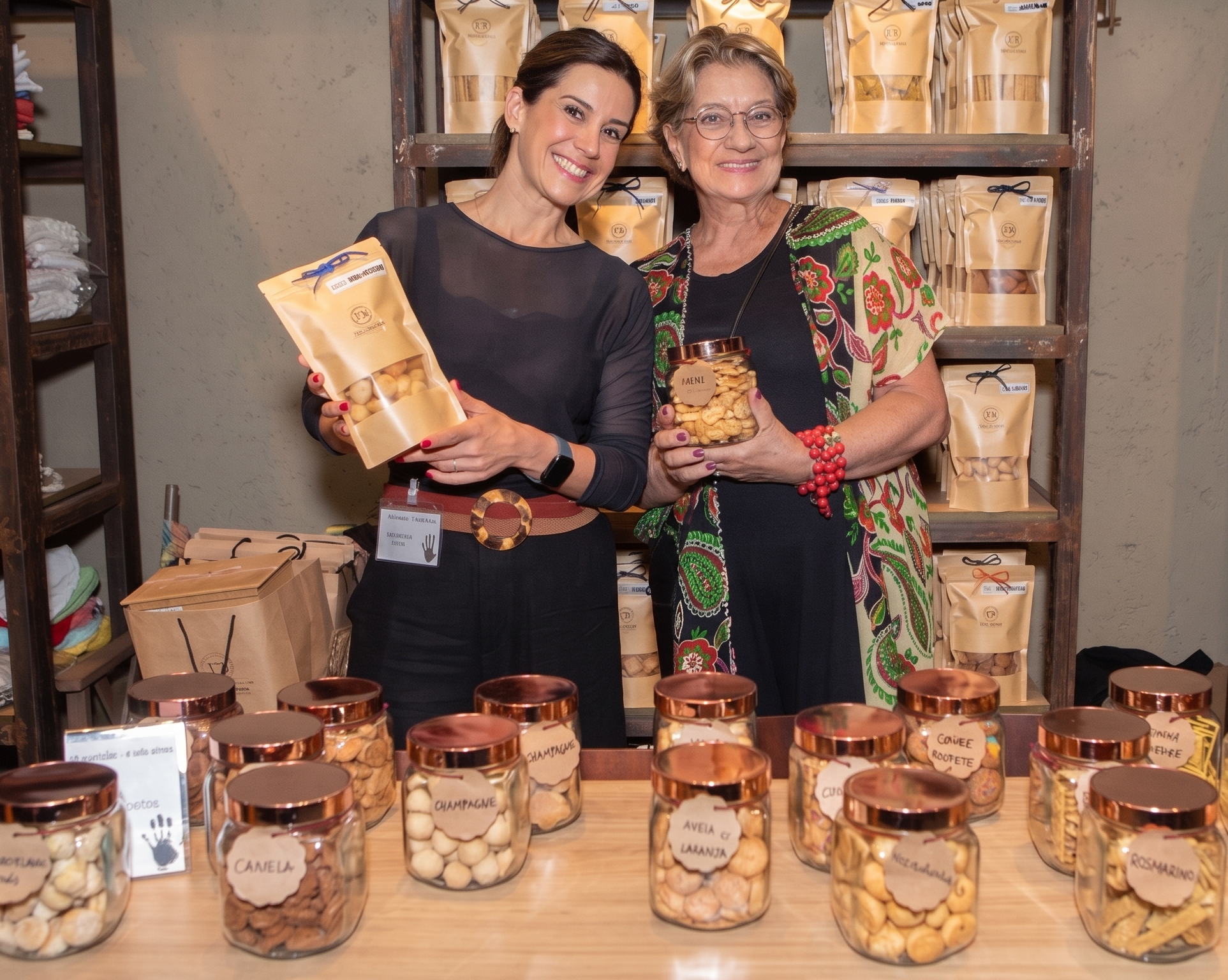 Fundadoras da Têra Biscoitos, mãe e filha